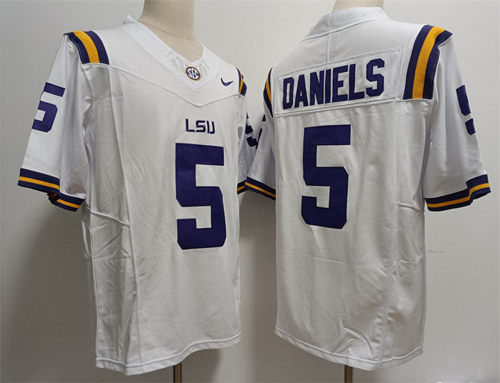 Jayden Daniels LSU Tigers white jersey