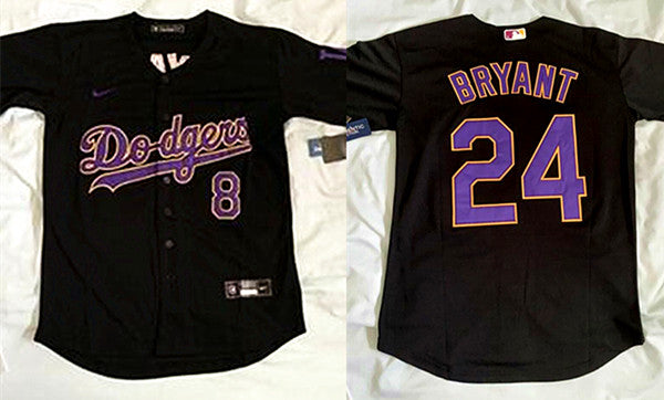 Front Back Los Angeles Dodgers black Throwback jersey
