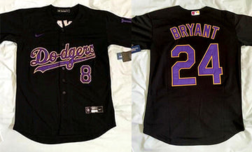 Front Back Los Angeles Dodgers black Throwback jersey