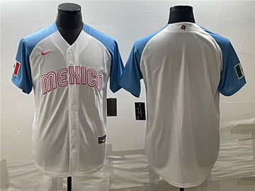 Custom Mexico Baseball white Classic jersey