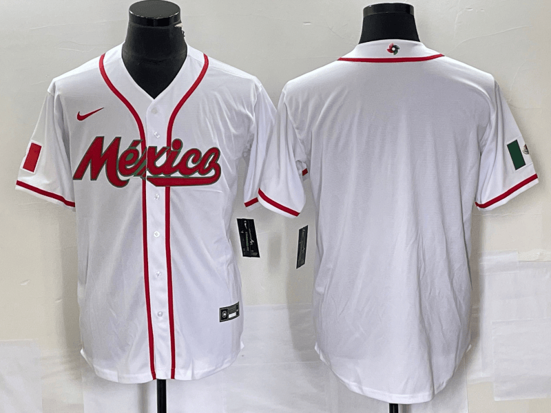 Custom Mexico Baseball white Classic jersey