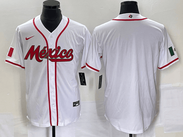 Custom Mexico Baseball white Classic jersey