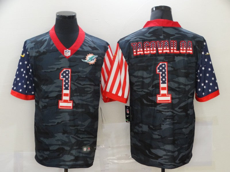 Tua Tagovailoa USA Miami Dolphins camo Salute To Service jersey