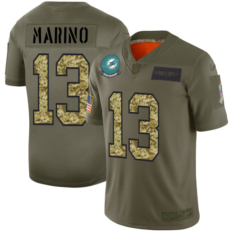 Dan Marino Miami Dolphins olive Salute To Service jersey