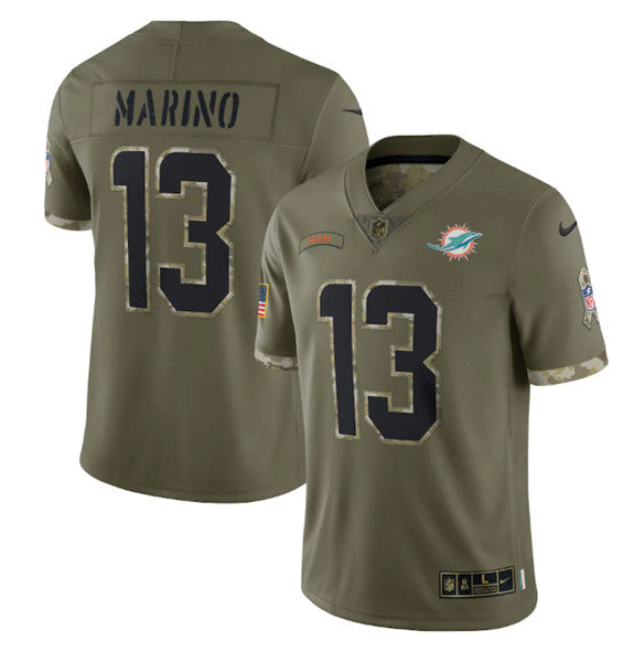 Dan Marino Miami Dolphins olive Salute To Service jersey