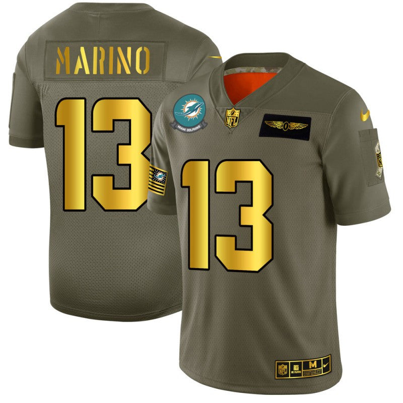 Dan Marino Miami Dolphins olive Salute To Service jersey