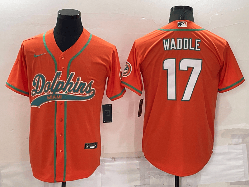 Jaylen Waddle Miami Dolphins orange jersey