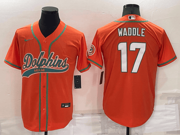 Jaylen Waddle Miami Dolphins orange jersey