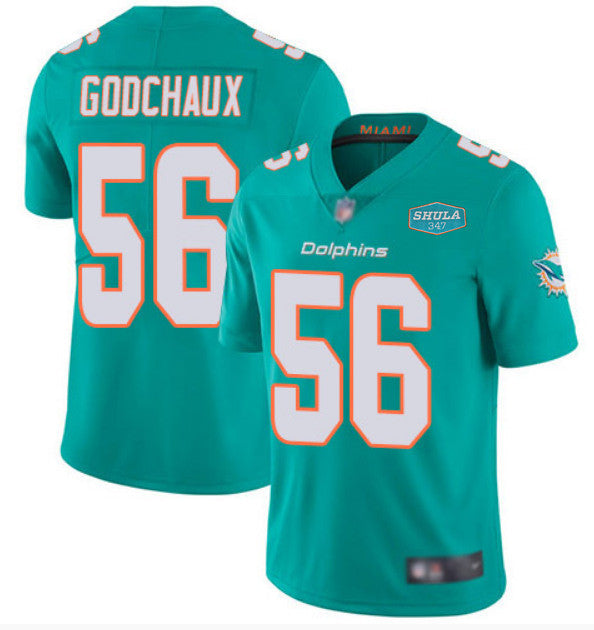 Davon Godchaux Miami Dolphins aqua Vapor jersey