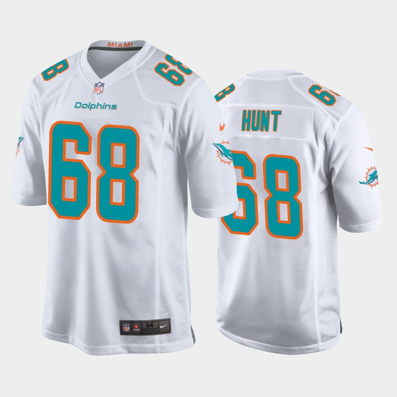 Robert Hunt Miami Dolphins white jersey