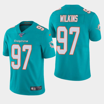 Christian Wilkins Miami Dolphins aqua Vapor jersey