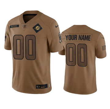 Custom Miami Dolphins brown Limited jersey