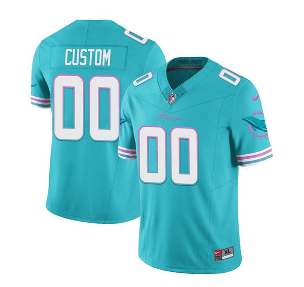Custom Miami Dolphins aqua Limited jersey