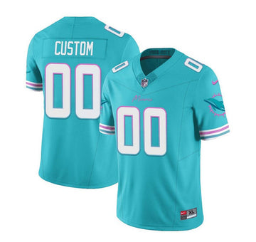 Custom Miami Dolphins aqua Limited jersey