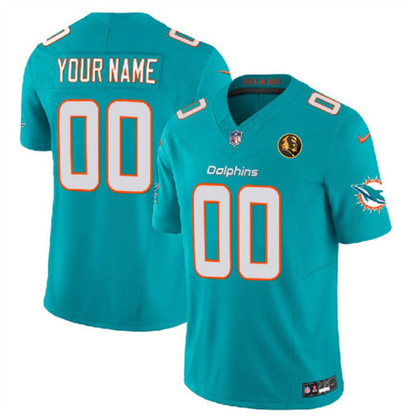 Custom Miami Dolphins aqua Vapor jersey