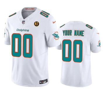 Custom Miami Dolphins white Vapor jersey