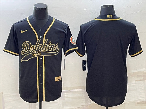 Blank Black Miami Dolphins gold jersey