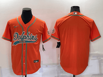 Custom Miami Dolphins orange jersey