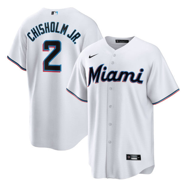Jazz Chisholm Jr Miami Marlins white jersey