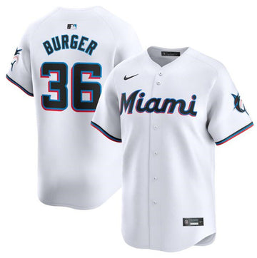 Jake Burger Miami Marlins white Limited jersey