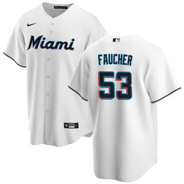 Calvin Faucher Miami Marlins white jersey