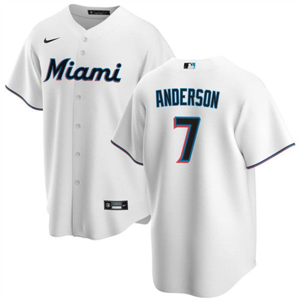 Tim Anderson Miami Marlins white jersey