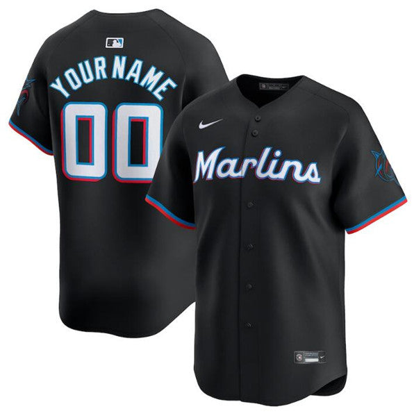 Custom Miami Marlins black Limited jersey