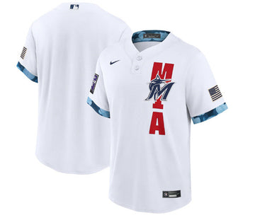 Custom Miami Marlins white All-Star jersey