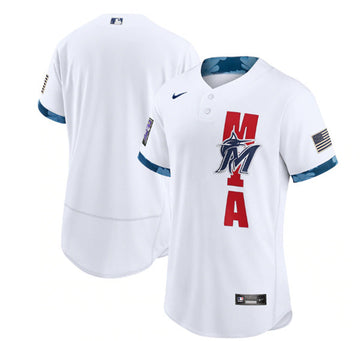 Custom Miami Marlins white All-Star jersey