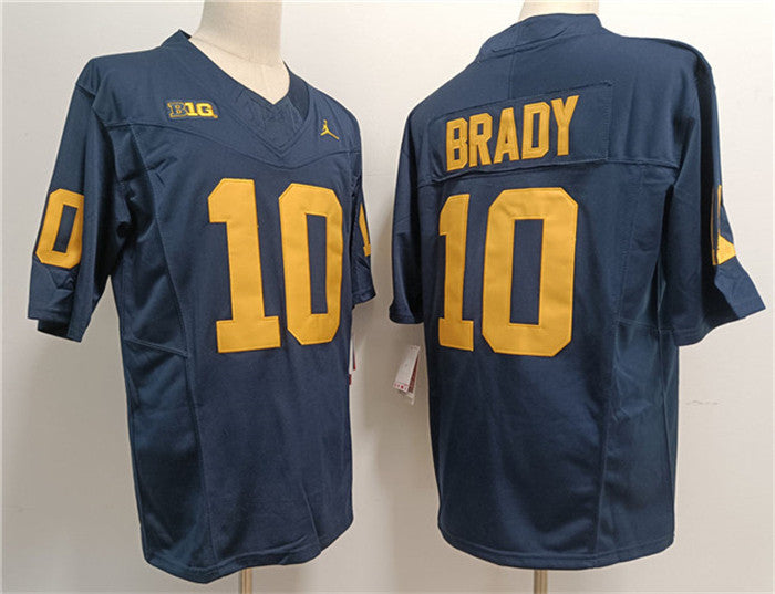 Tom Brady Michigan Wolverines navy jersey