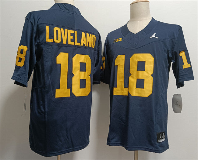 Colston Loveland Michigan Wolverines navy jersey