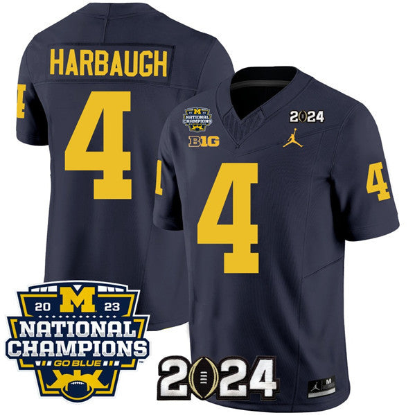 Jim Harbaugh Michigan Wolverines navy jersey