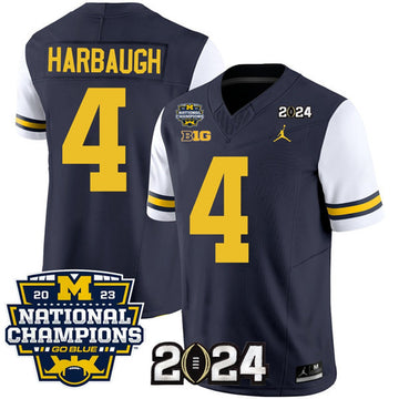 Jim Harbaugh Michigan Wolverines navy jersey