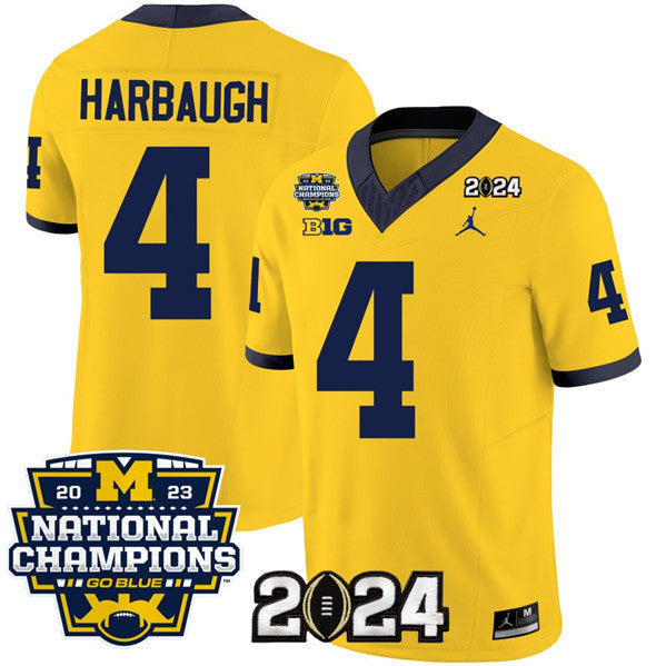Jim Harbaugh Michigan Wolverines yellow jersey