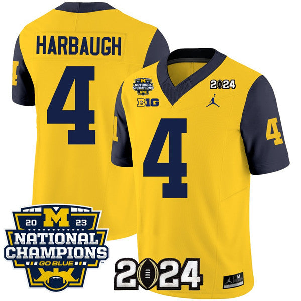 Jim Harbaugh Michigan Wolverines yellow jersey