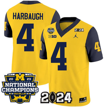 Jim Harbaugh Michigan Wolverines yellow jersey