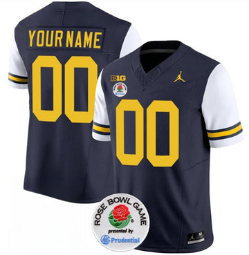 Custom Michigan Wolverines navy jersey