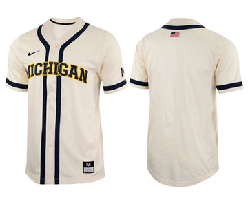 Michigan Wolverines cream jersey