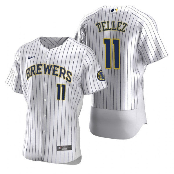 Rowdy Tellez Milwaukee Brewers white jersey