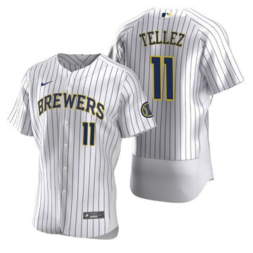 Rowdy Tellez Milwaukee Brewers white jersey