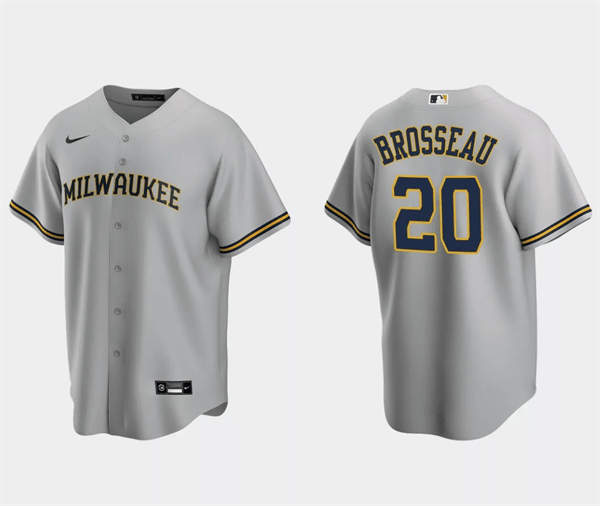 Mike Brosseau Milwaukee Brewers gray jersey