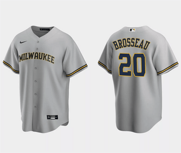 Mike Brosseau Milwaukee Brewers gray jersey