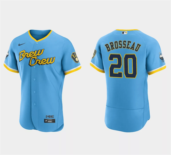 Mike Brosseau Milwaukee Brewers blue City Connect jersey