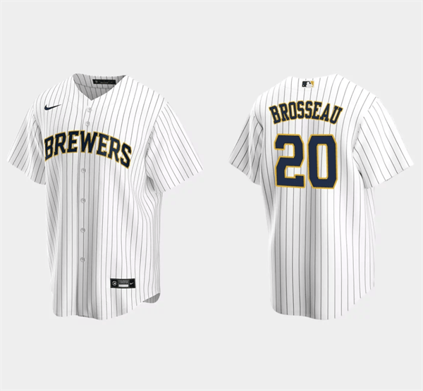 Mike Brosseau Milwaukee Brewers white jersey