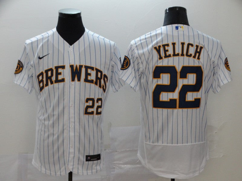 Christian Yelich Milwaukee Brewers white jersey
