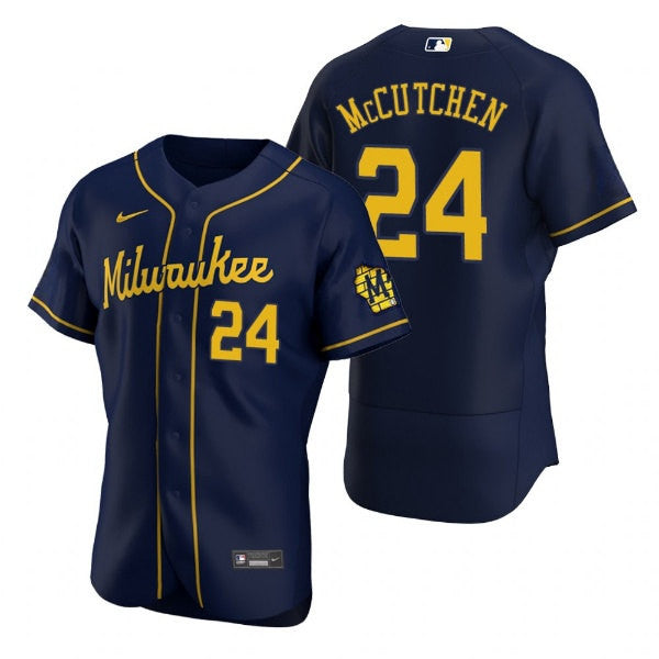 Andrew McCutchen Milwaukee Brewers navy jersey
