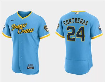 William Contreras Milwaukee Brewers blue City Connect jersey