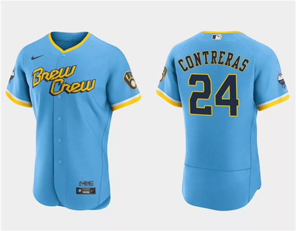 William Contreras Milwaukee Brewers blue City Connect jersey
