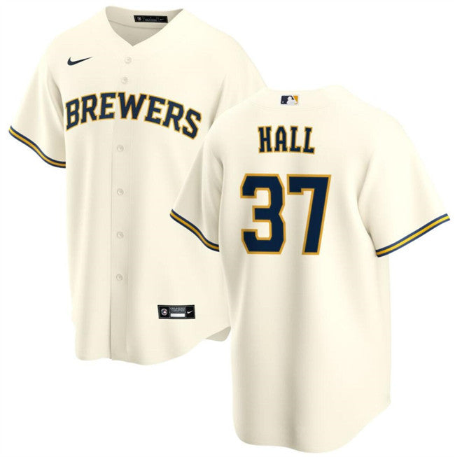 D.L. Hall Milwaukee Brewers cream jersey