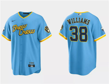 Devin Williams Milwaukee Brewers blue City Connect jersey